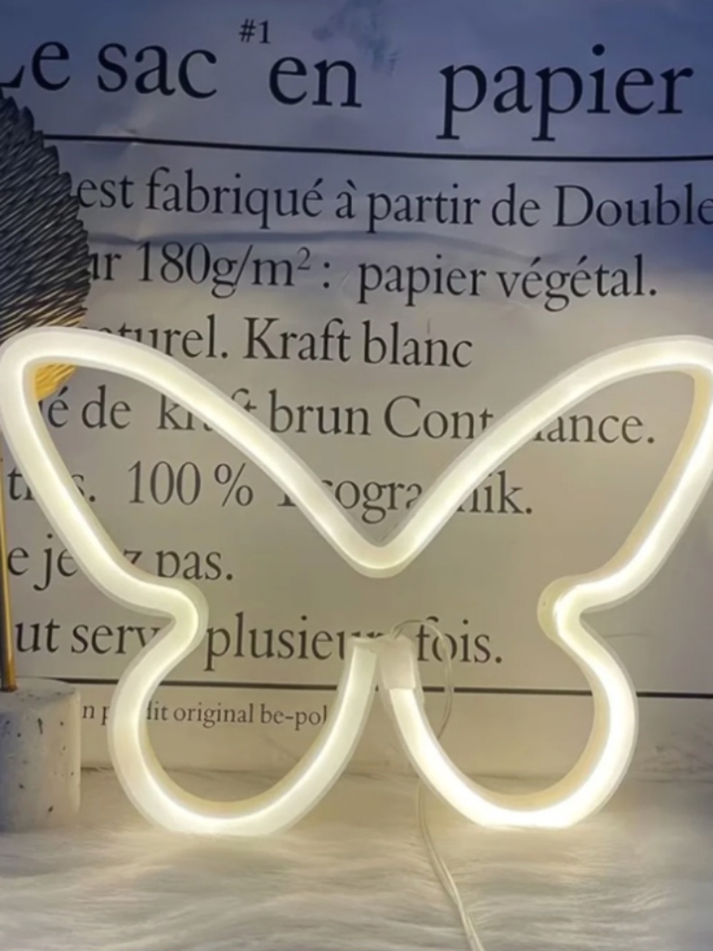 Warm White Butterfly Neon Light Sign